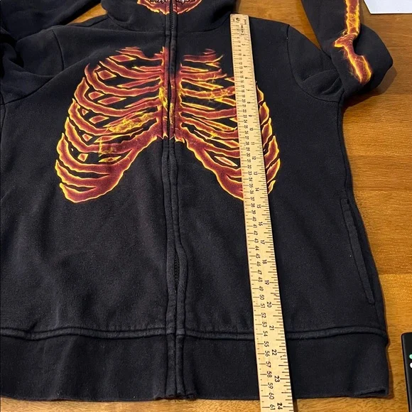 Tony Hawk  Skeleton Hoodie - Black and Orange Size Medium - Picture 11 of 11